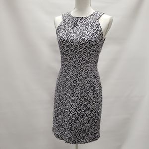 Adrianna Papell Navy White Circles Dress Size 8